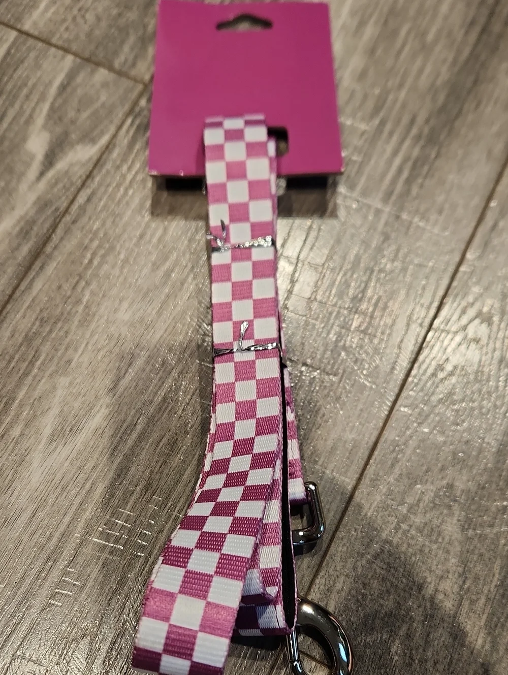 NWT Purina Red Rover Purple & White Checkered Leash